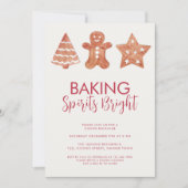 ジンジャーブレッドクリスマスクッキー交換 招待状 (正面)