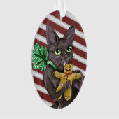 ジンジャーブレッドクリスマスクッキー子猫 オーナメント (正面)