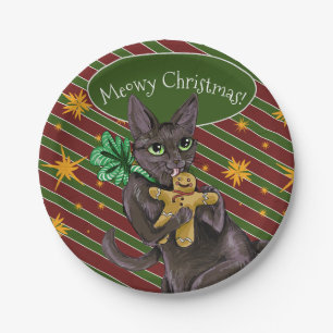 ジンジャーブレッドクリスマスクッキー子猫 ペーパープレート