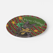 ジンジャーブレッドクリスマスクッキー子猫 ペーパープレート (アングル)