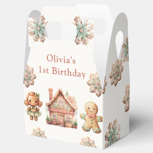 ジンジャーブレッドクリスマスクッキー誕生日お気に入りボックス フェイバーボックス (オープン)