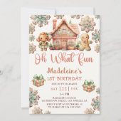 ジンジャーブレッドクリスマスクッキー誕生日オ何おもしろい 招待状 (正面)