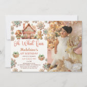 ジンジャーブレッドクリスマスクッキー誕生日オ何おもしろい 招待状 (正面)