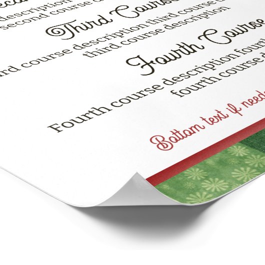 ジンジャーブレッドクリスマスケータリングディナーパーティーメニュー ポスター (角)