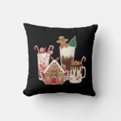 ジンジャーブレッドクリスマスコーヒージャーギフトクリスマス クッション (正面)