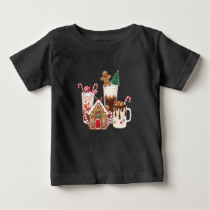 ジンジャーブレッドクリスマスコーヒージャーギフトクリスマス ベビーTシャツ