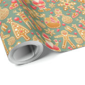 ジンジャーブレッドクリスマスサンタ ラッピングペーパー (ロールコーナー)