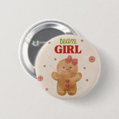 ジンジャーブレッドクリスマスジェンダーがチームの女の子の投票を明らかにする 缶バッジ (正面&裏面)