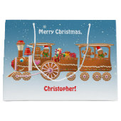 ジンジャーブレッドクリスマススチームトレイン ラージペーパーバッグ (正面)