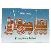 ジンジャーブレッドクリスマススチームトレイン ラージペーパーバッグ (裏面)