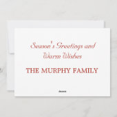 ジンジャーブレッドクリスマステーマフラットホリデーカード シーズンカード (裏面)