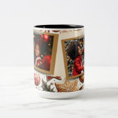 ジンジャーブレッドクリスマステーマフラットホリデー ツートーンマグカップ (中央)