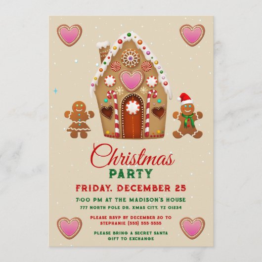ジンジャーブレッドクリスマスパーティー 招待状 (正面)