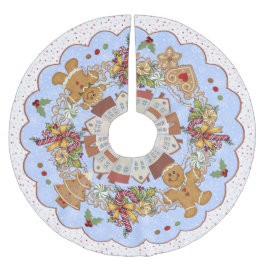 ジンジャーブレッドクリスマスブルートレスクルト ブラッシュドポリエステルツリースカート