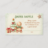 ジンジャーブレッドクリスマスベビーシャワーおむつラッフル エンクロージャーカード (正面)