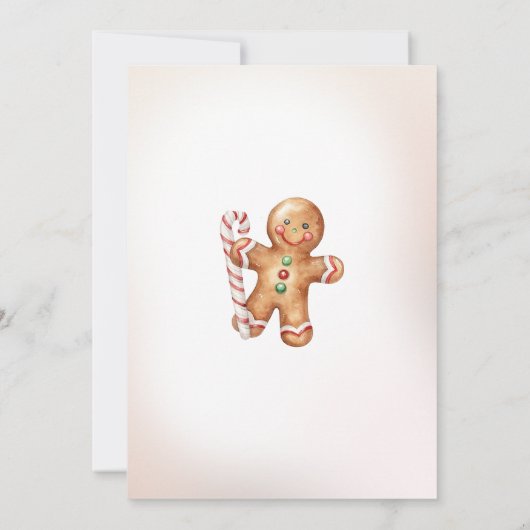 ジンジャーブレッドクリスマスベビーシャワービンゴゲーム 招待状 (裏面)