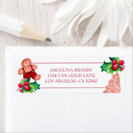 ジンジャーブレッドクリスマスベビーシャワー差出人住所 ラベル