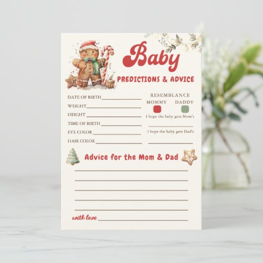 ジンジャーブレッドクリスマスベビー予測アドバイスゲーム 招待状 (スタンド正面)