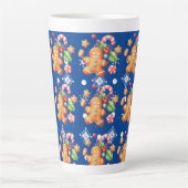 ジンジャーブレッドクリスマスペパーミントブルー名雪 カフェラテマグ (正面)