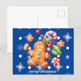 ジンジャーブレッドクリスマスペパーミントブルー名雪 ポストカード