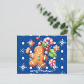 ジンジャーブレッドクリスマスペパーミントブルー名雪 ポストカード (スタンド正面)