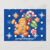 ジンジャーブレッドクリスマスペパーミントブルー名雪 ポストカード (正面)