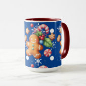 ジンジャーブレッドクリスマスペパーミントブルー名雪 マグカップ (正面右)