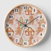 ジンジャーブレッドクリスマスホリデーシーズン 壁時計 (正面)