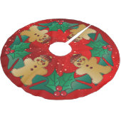 ジンジャーブレッドクリスマスホリデー ブラッシュドポリエステルツリースカート (アングル)