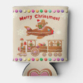 ジンジャーブレッドクリスマス列車と飛行機 缶クーラー (正面)