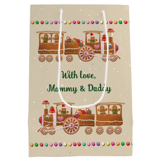 ジンジャーブレッドクリスマス列車 ミディアムペーパーバッグ (裏面)