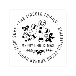 ジンジャーブレッドクリスマス名前をカスタムする差出人住所 セルフインキングスタンプ