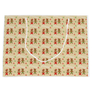 ジンジャーブレッドクリスマス抱き枕 ラージペーパーバッグ