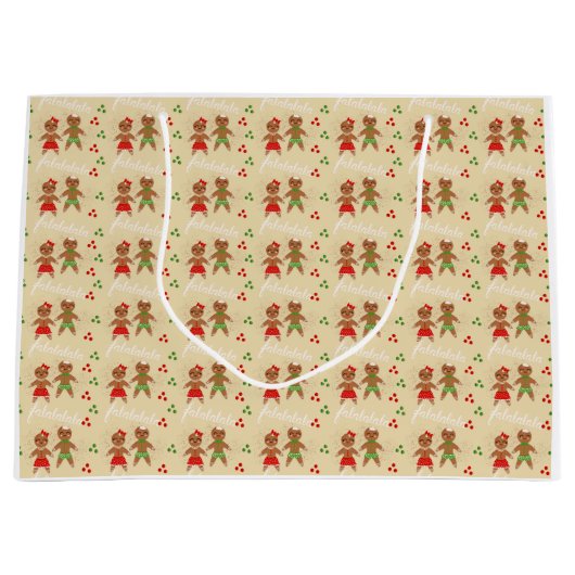 ジンジャーブレッドクリスマス抱き枕 ラージペーパーバッグ (正面)