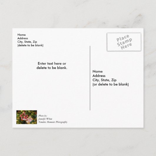 ジンジャーブレッドクリスマス飾りありがとうはがき ポストカード (裏面)