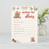 ジンジャーブレッドクリスマス サンタの赤ちゃんへの願い ゲーム 招待状 (スタンド正面)