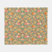 ジンジャーブレッドクリスマス フリースブランケット (正面(横))