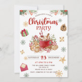 ジンジャーブレッドクリスマスCookieココアホリデーパーティー 招待状 (正面)