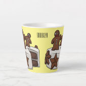 ジンジャーブレッドケーキ漫画イラストレーション カフェラテマグ (正面)