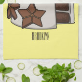 ジンジャーブレッドケーキ漫画イラストレーション キッチンタオル (折り畳み)