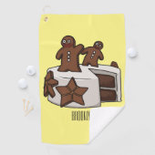 ジンジャーブレッドケーキ漫画イラストレーション ゴルフタオル (インサイチュ)