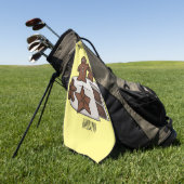 ジンジャーブレッドケーキ漫画イラストレーション ゴルフタオル (グリーン)