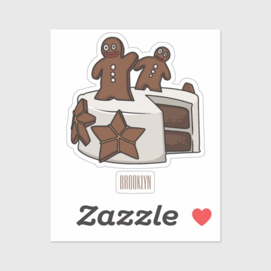 ジンジャーブレッドケーキ漫画イラストレーション シール (シート)