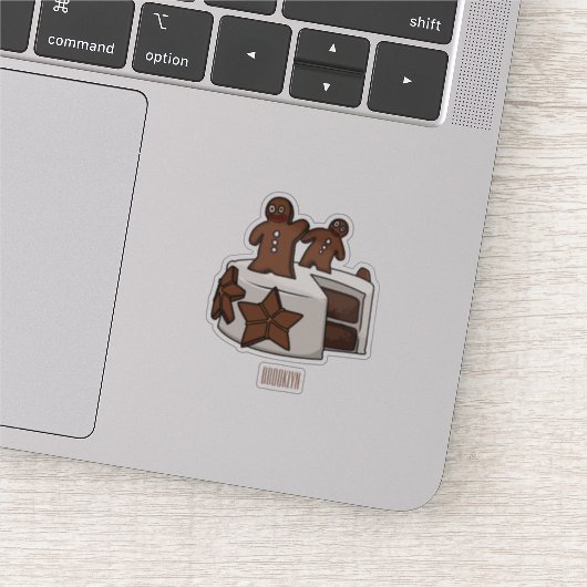 ジンジャーブレッドケーキ漫画イラストレーション シール (詳細)