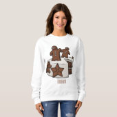 ジンジャーブレッドケーキ漫画イラストレーション スウェットシャツ (正面フル)