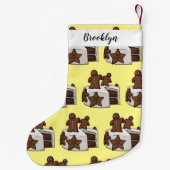 ジンジャーブレッドケーキ漫画イラストレーション スモールクリスマスストッキング (裏面)