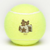 ジンジャーブレッドケーキ漫画イラストレーション テニスボール (裏面)