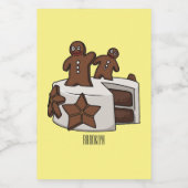 ジンジャーブレッドケーキ漫画イラストレーション フードラベル (シングルラベル)