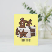 ジンジャーブレッドケーキ漫画イラストレーション ポストカード (スタンド正面)