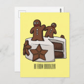 ジンジャーブレッドケーキ漫画イラストレーション ポストカード (正面/裏面)
